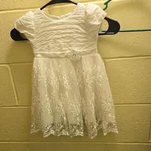 Nannette White Lace Formal Kids Dress